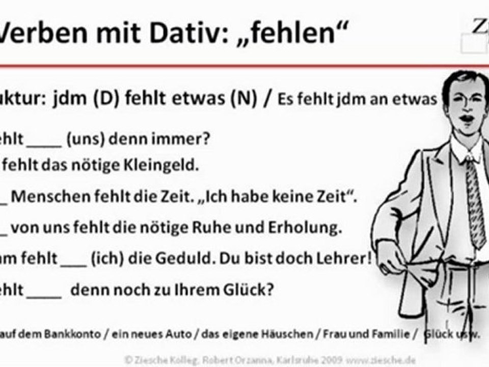 A1-B1 Grammatik Verb + Dativ und fester Präposition S.02, 07