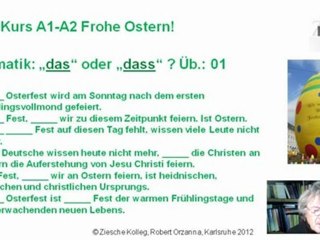 Tải video: A1 B1 Frohe Ostern Grammatik Übung 01  das oder dass