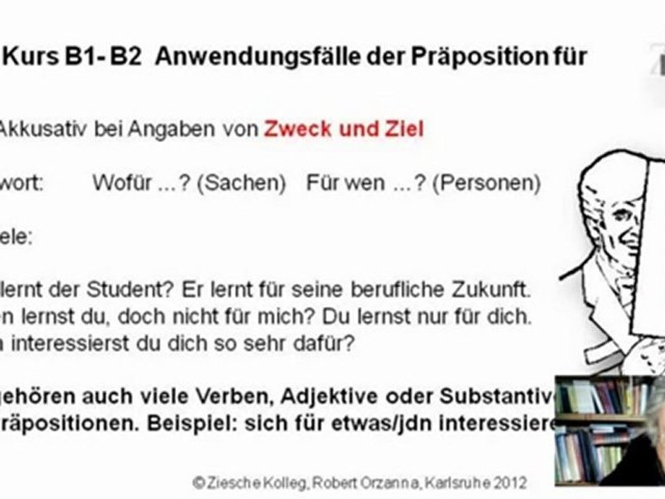 Kurs B1-B2 Grammatik Vertiefung Präpositionen für 02