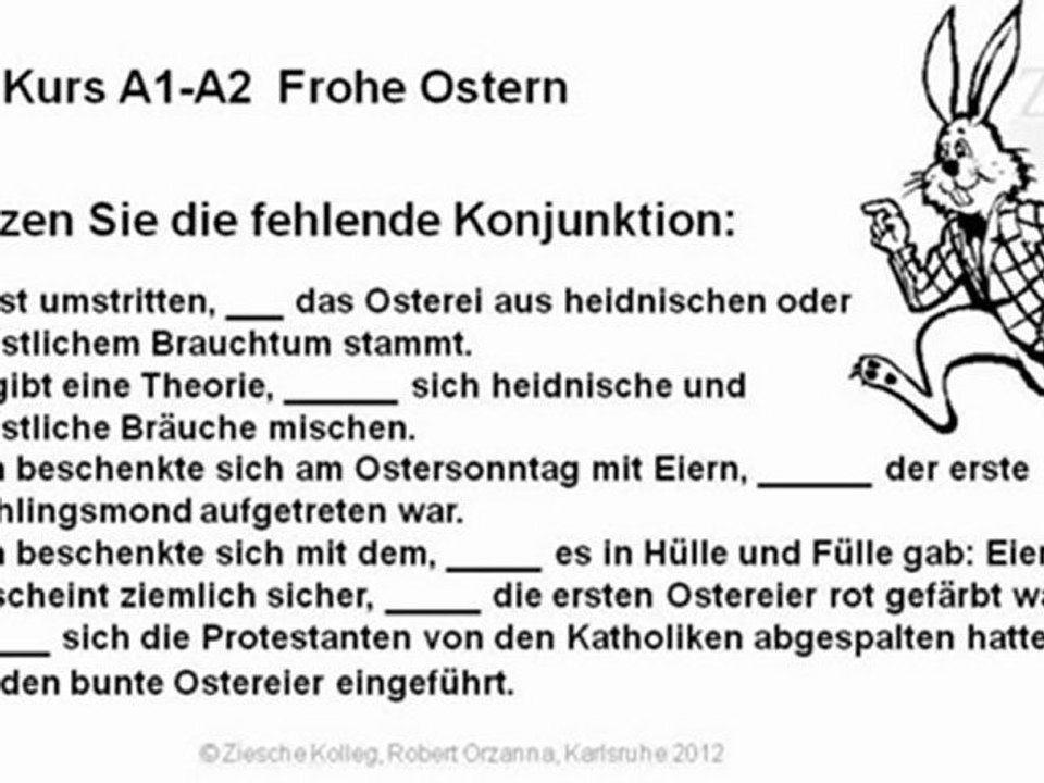 A1-a2 frohe ostern konjunktionen
