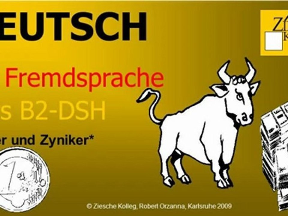 B2-DSH-Vorbereitung Zoker und Zyniker Aufgaben und Fragen