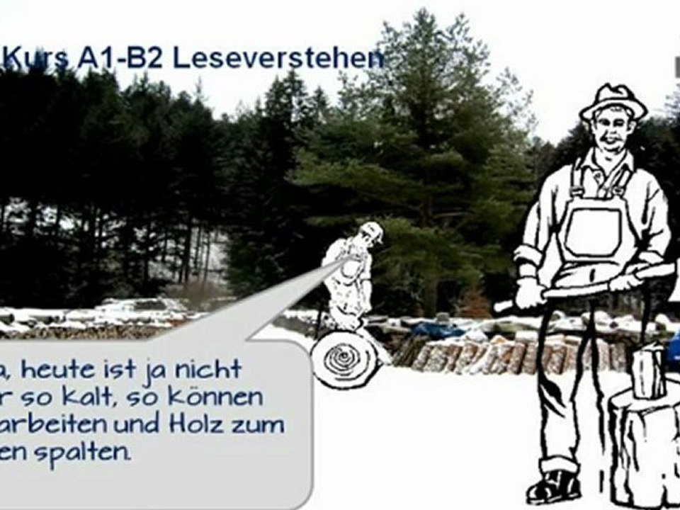 A1-A2 Leseverstehen Holzarbeiten im Langenbachtal