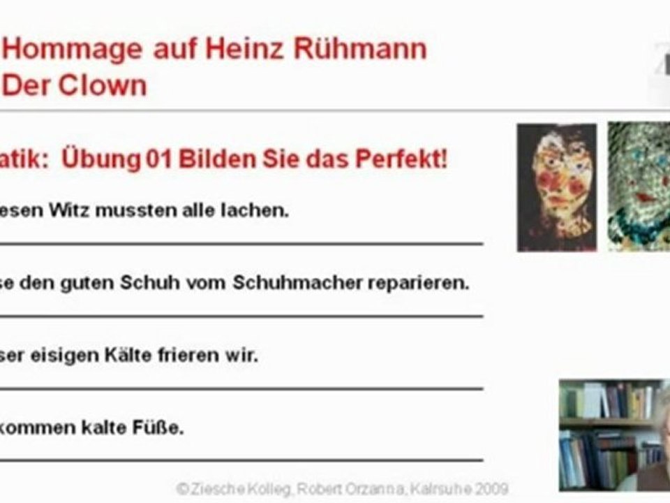 A2-B2 Hommage auf Rühmanns Clown Übung 02 zum Perfekt