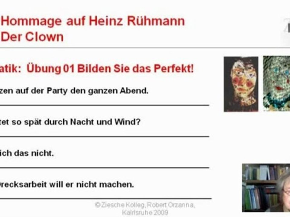 A2-B2 Hommage auf Rühmanns Clown Übung 01 zum Perfekt