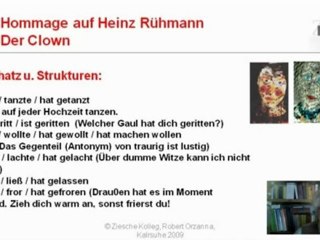 A2-B2 Hommage auf Rühmanns Clown Wortscharts und Strukturen