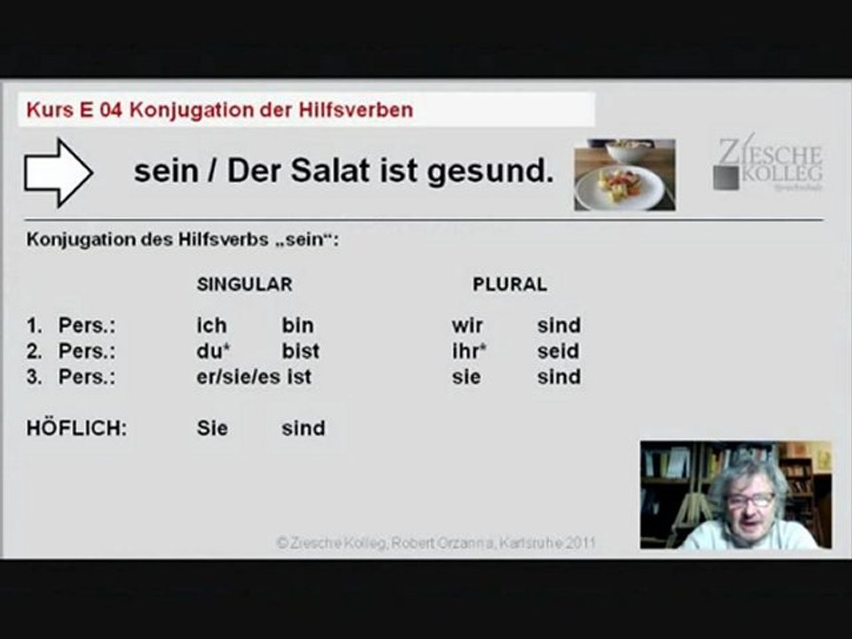 Ziesche Einführung Kap. E 04  Konjugation der Hilfsverben sein