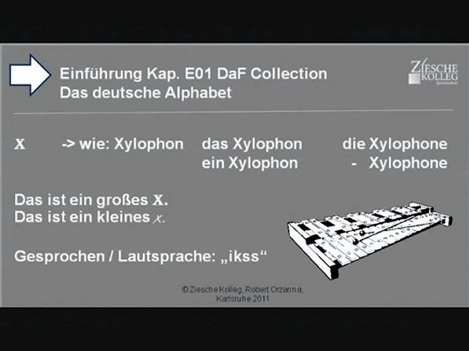 Kap. Einführung 01  Das deutsche Alphabet X