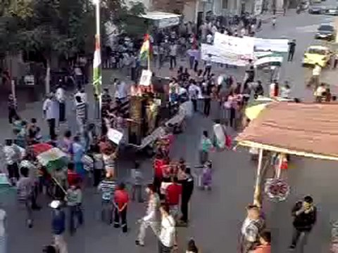 Syria فري برس الحسكه عامودا مظاهرة في وسط المدينة ALhasaka