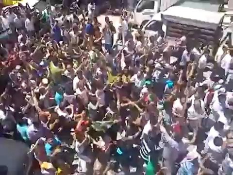 Syria فري برس حلب منبج مظاهرة حاشدة في السوق 14 6 2012Aleppo