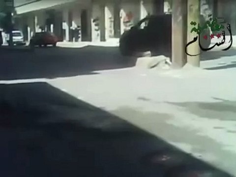 Syria فري برس ريف دمشق معضمية الشام عصابات الاسد في شوارع المدينة برفقة السيارات المزودة بالرشاش 13 06 2012 Damascus