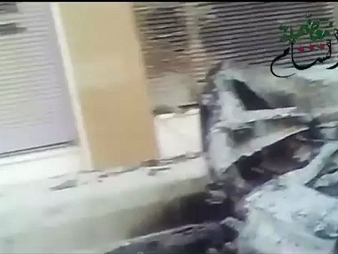 Syria فري برس ريف دمشق معضمية الشام ماخلفتة عصابات الشبيح القاصر بشار بعد دخول المدينة من إحراق للسيارات 13 06 2012 Damascus