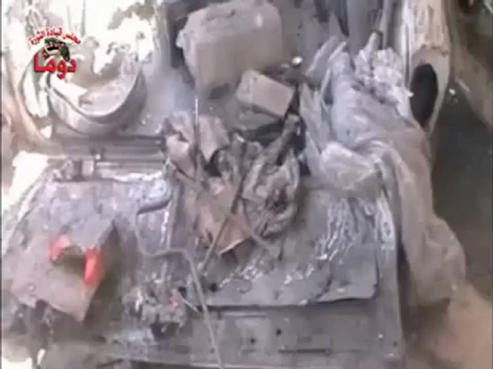 Syria فري برس  ريف دمشق تدمير الممتلكات العامة و الخاصة في مدينة دوما 13 6 2012 Damascus