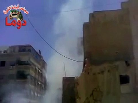 Syria فري برس ريف دمشق دوما القصف العشوائي على مدينة دوما 13 6 2012 Damascus