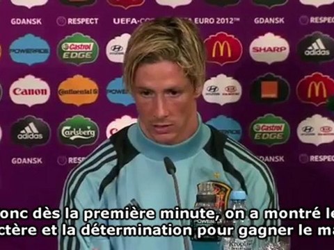 Fernando Torres loue les qualités de la Roja