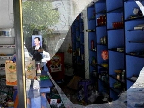 Syrian town damaged after clashes