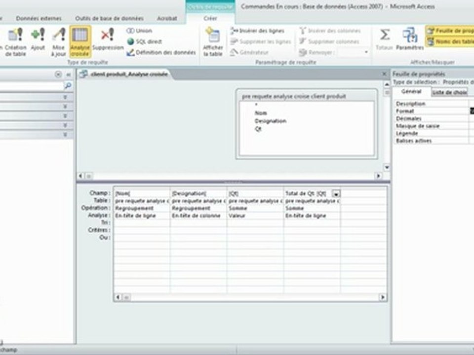 Access 2010 : Requête analyse croisée