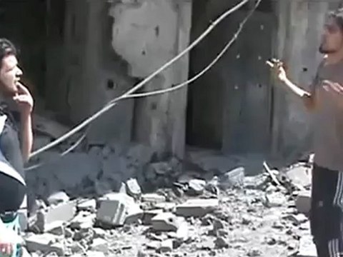 Syria فري برس حمص لقاء الجيران مابعد القصف في باب الدريب شتلة حمصية Homs