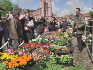 Reportage, les premiers pas de JL Mélenchon dans le Pas-de-Calais (mai 2012) à Méricourt