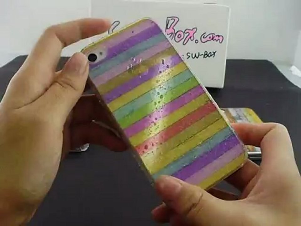 Rainbow Water Drop Slim Fit Cover Case for iPhone 4S/4