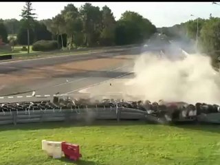 Le Mans 2012 - Big airborne crash  (8 Toyota  81 Ferrari)
