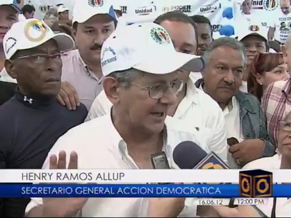 Ramos Allup: "Nuestro candidato es Capriles y es el que va a ganarle las elecciones al presidente Chávez"