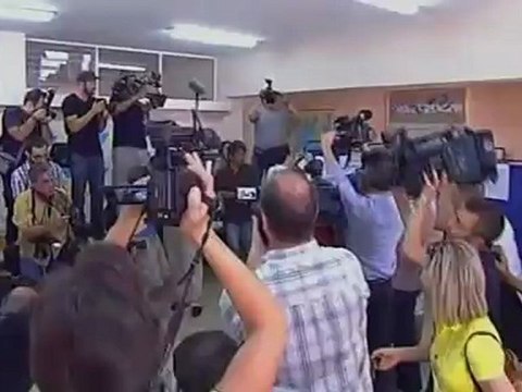 Leftist candidate Tsipras votes in Greece