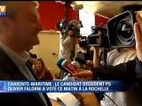 Le candidat dissident PS Olivier Falorni a voté à La Rochelle