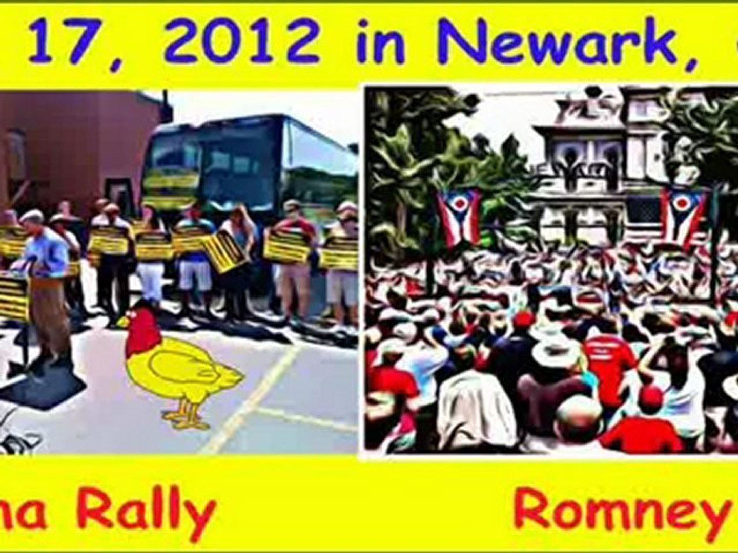 ⁣Romney Obama supporters meet Newark Ohio