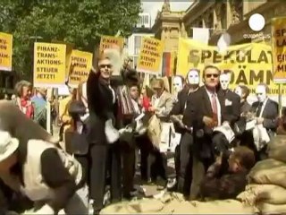 Germany protesters 'Attac' on financial transaction tax