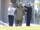 Bomb squad Robot detonated package at Bank Moncton