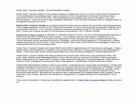 Kolte patil tuscan estate