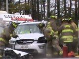 Jaws of Life used to free trapped woman 2 injured in Crash