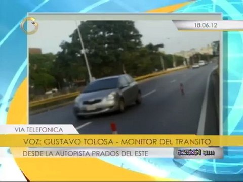 Reporte del tráfico desde la autopista Prados del Este