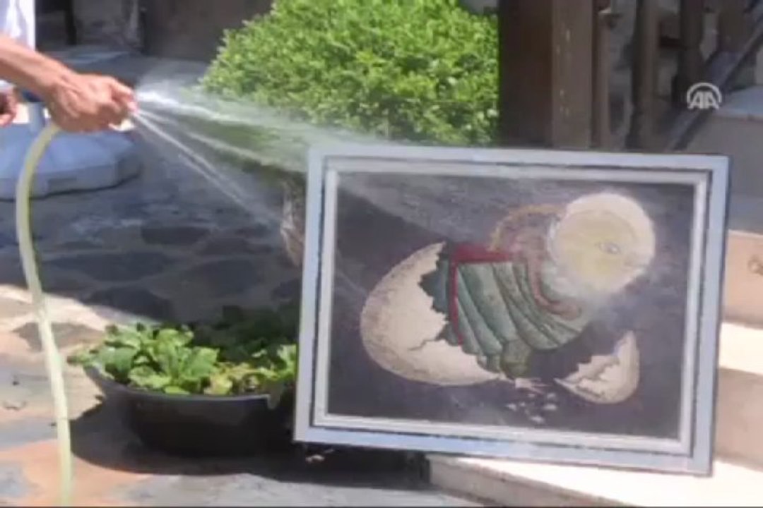 Çakıl taşları resme dönüştü