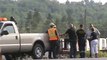 Trucker avoids car ends up in Median Highway