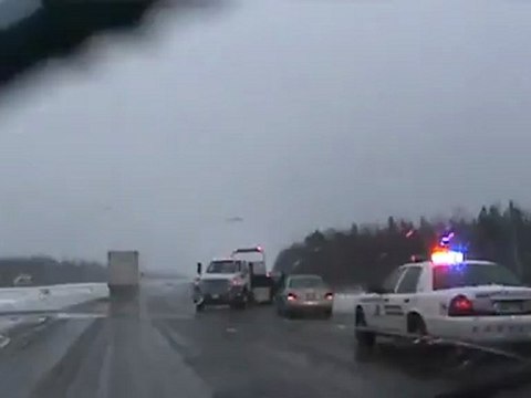 Freezing Rain Accident Trans Canada Highway