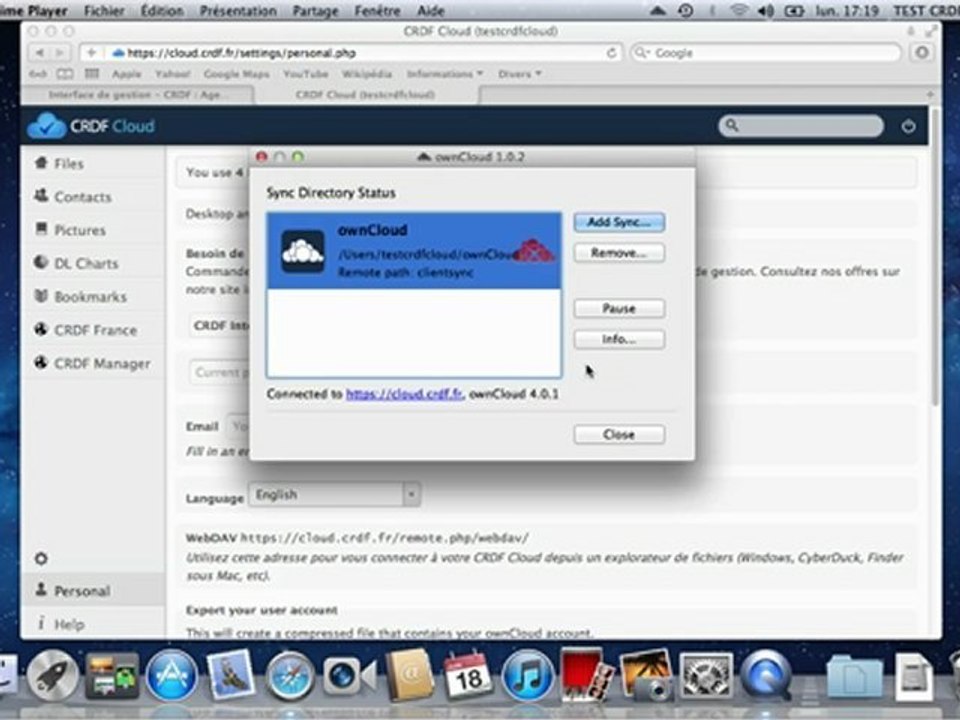 Démonstration de l'utilisation du logiciel CRDF Cloud Sync et de l'interface Web