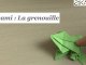 Origami : jumping frog - la grenouille - HD