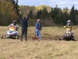 Snowmobile Drag Racing on Grass & RED FOXX