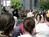 Pope visits quake victims in northeastern Italy