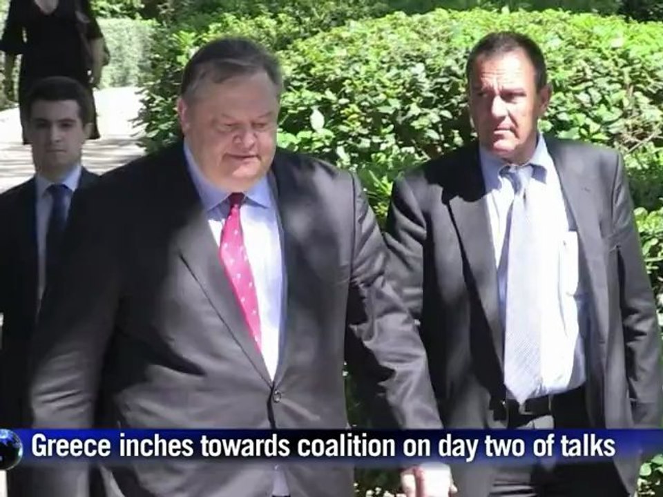 Greece inches towards coalition on day two of talks