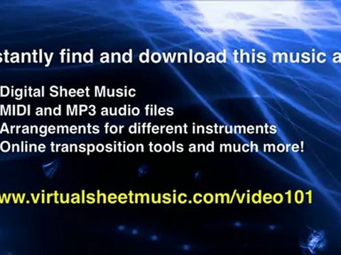 Johann Pachelbel's, Canon in D, flute, clarinet and piano sheet music - Video Score