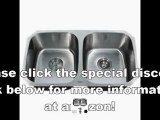 Best Buy Kraus KBU22 32-Inch Undermount 50-50 Double Bowl 16 gauge Kitchen Sink, Stainless Steel