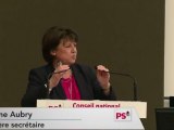 Intervention de Martine Aubry au conseil national du PS