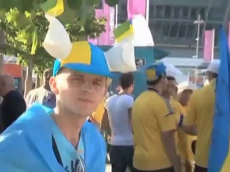 Ukrainische Fans feiern in Donezk