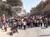 Syria فري برس  ريف دمشق ضمير انطلاق المشيعين من أمام مسجد النشاوي 19 6 2012 Damascus