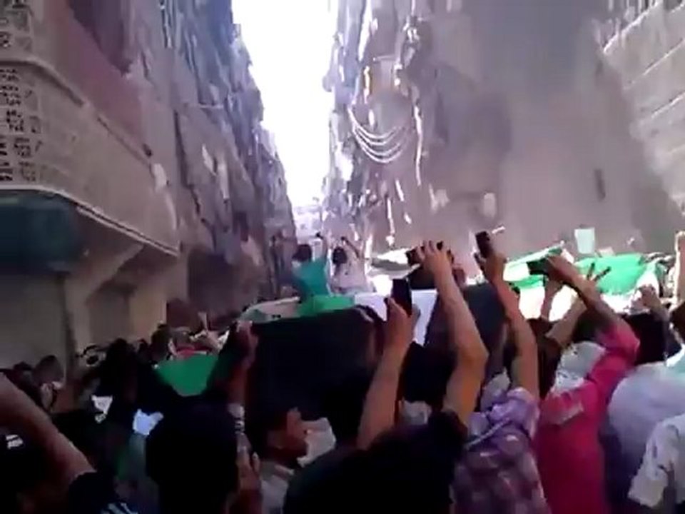 Syria فري برس حلب حي السكري  زفاف الشهيد أحمد ستر 19 6 2012  Aleppo