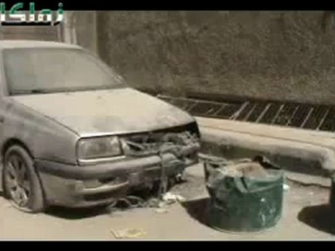 Syria فري برس ريف دمشق زملكا أثار القصف واطلاق النار من حواجز الاحتلال الأسدي على ممتلكات المواطنين 18 6 2012 ج2 Damascus