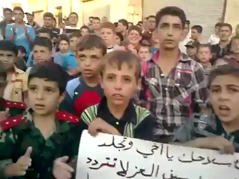 Syria فري برس ادلب كفرومة ابناء شهداء كفرومة يتقدمون المتظاهرين 19 6 2012 Idlib