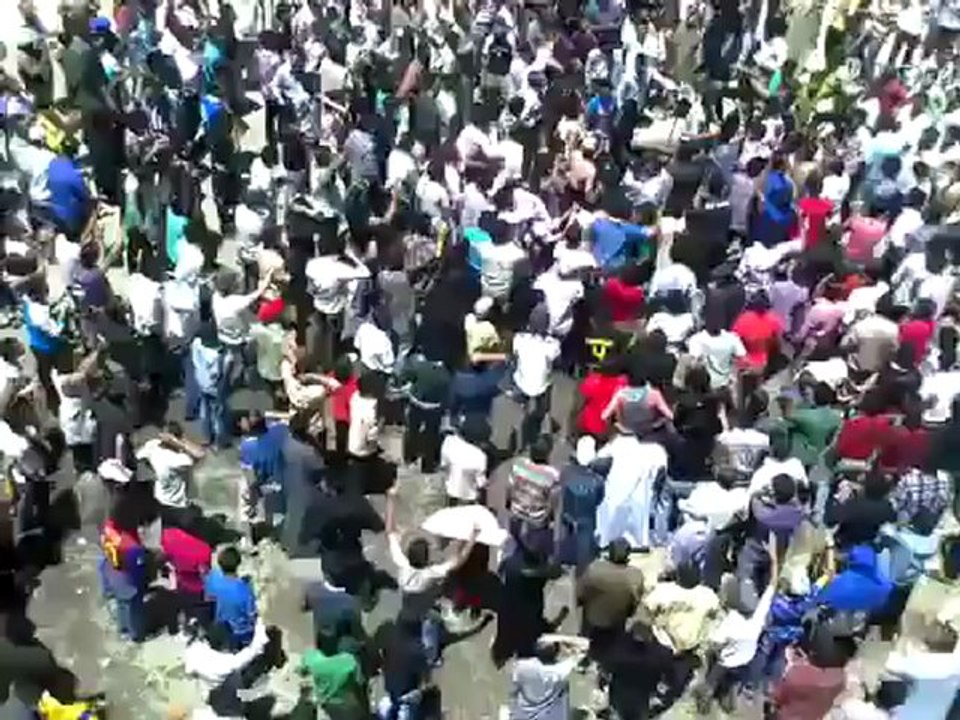 Syria فري برس حلب منبج  مظاهرة في السوق الرئيسي20 6 2012 Aleppo